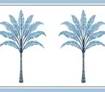 Harry & Grace Montgomery Palm Peel and Stick Wallpaper Border - 10.25 in. W x 18 ft. L - Blue Lake