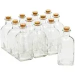 Juvale 12 Pack Clear 4 Oz Glass Bottles with Cork Lids, Tiny Vintage Style Potion Vases for Party Favors, DIY Crafts (120 ml)