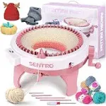 WISHRUN Sentro Knitting Machines 48 Needle Smart Weaving Round Loom Pink Double Knit