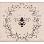 Hero Arts K6224 Wood Stamps, Antique Bee and Flowers