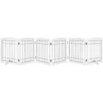 LZRS Sturdy Wood Pet Gate, Freestanding Wire Pet Dog Gate Safety Fence Indoor, Foldable Stair Barrier Pet Exercise for Most Furry Friends, Dog Gate