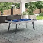 Playcraft Santorini 7' Outdoor Slate Pool Table with Dining Top, Benches, and Ping Pong