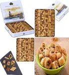 Cerez Pazari Premium Assorted Baklava Pastry Gift Basket Tin Box 1.32lbs ℮ Apprx.45-48 Pcs | Turkish Pistachio, Almond, Walnut, Cashew, Hazelnut