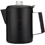 COLETTI Black Bozeman Percolator Coffee Pot — Camping Coffee Pot, Coffee Percolator – America’s Sleekest Percolator – Pure Stainless Steel, NO Aluminum or Plastic (9 Cup)