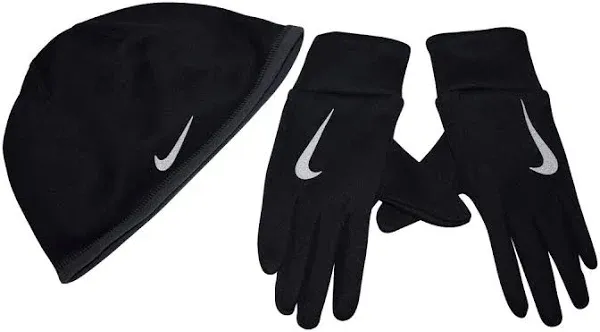 NEW NIKE [M/L] Women&#039;s Run Thermal Hat and Glove Set-Black 89596