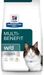 Hill's Prescription Diet w/d Multi-Benefit Digestive/Weight/Glucose/Urinary Management Chicken Flavor Dry Cat Food, Veterinary Diet, 8.5 lb. Bag