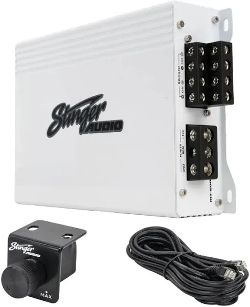 Stinger Audio MT-600.4M 1000 Watt 4-Channel Marine Audio Amplifier, Class D, Mosfet, Water-Resistant