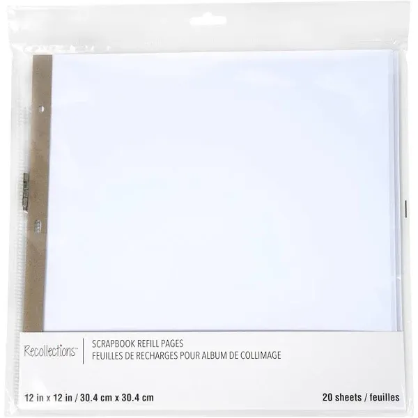 Recollections 12" x 12" White Scrapbook Refill Pages