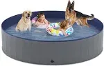 Niubya Foldable Dog Pool Collapsible Hard Plastic Dog Swimming Pool Portable Bath Tub