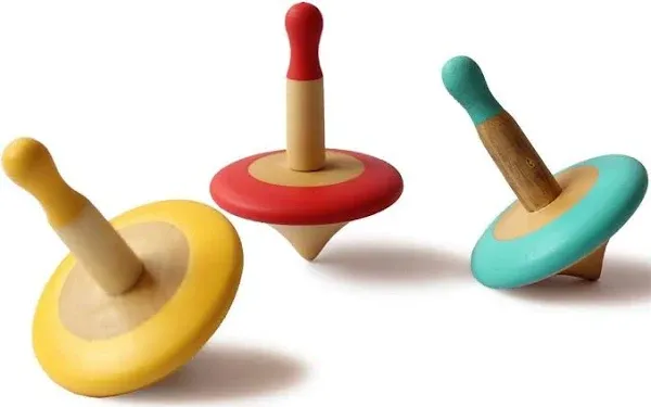 Shumee Handmade Wooden Spinning Tops