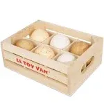 Le Toy Van - Wooden Honeybee Market Farm Eggs Half Dozen Crate | Perfect for Supermarket, Food Shop or Cafe Pretend Play | Great As A Gift (TV190)