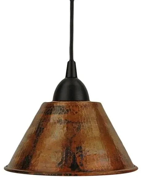 Premier Copper Products Hammered Copper Cone Pendant Light L300DB