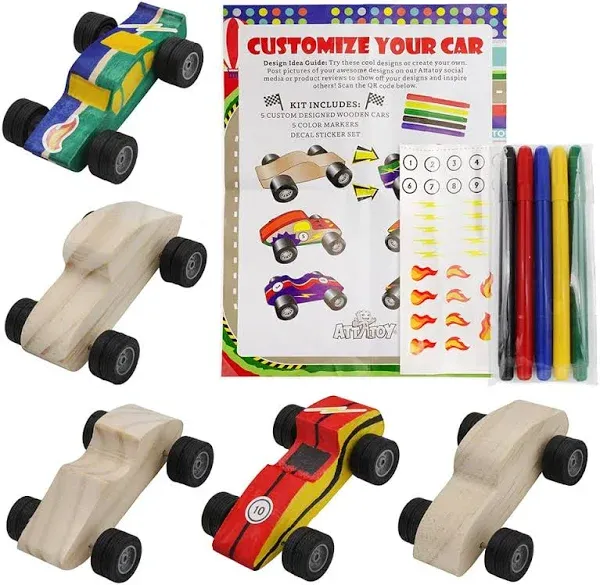 Attatoy DIY Craft Wood Car Kit