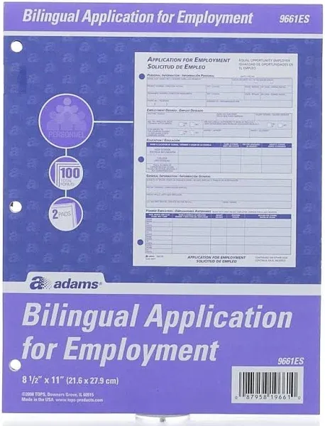 Adams Bilingual Employee Application