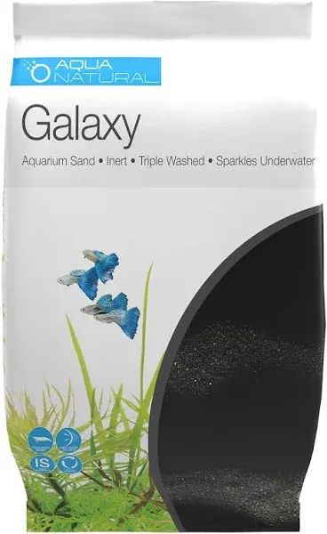 Aqua Natural Galaxy Aquarium Sand, Black (10 lbs)