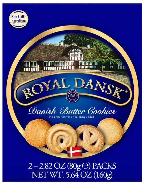 Royal Dansk Danish Butter Cookies, Valentine's Day Gift, 8oz Boxes (Pack of 3)