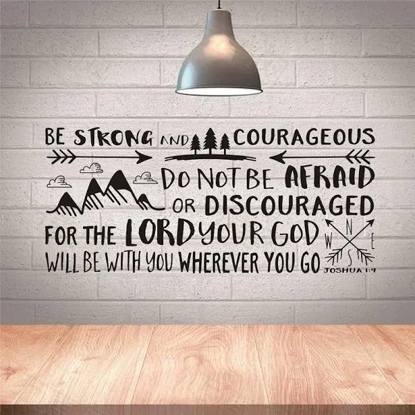 Be Strong Joshua 1:9 Bible Quote Vinyl Wall Art Sticker for Home Room Decals