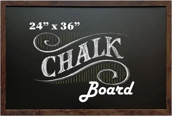 Rustic Framed Magnetic Chalk Board- 24"x36"