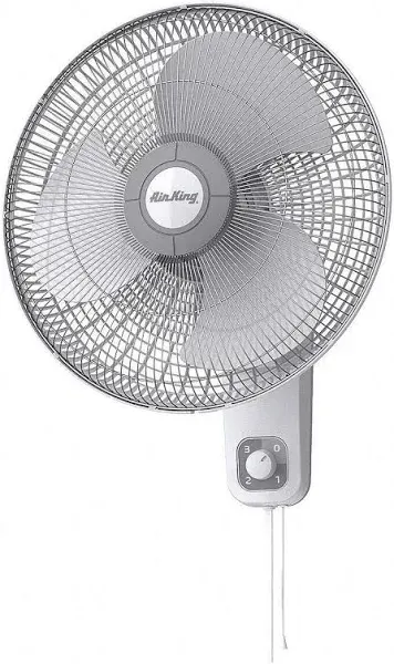 Air King Oscillating Wall Mounted Fan, White, 16"