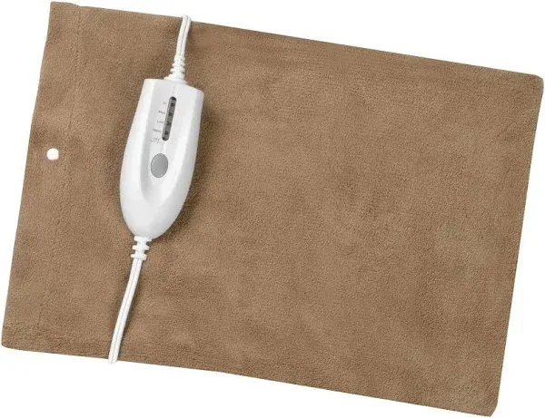 HealthWise Deluxe Extra Large 12” x 24” Heating Pad with Moist & Dry Heat | Four-Heat Settings | Soothing Warm Relief