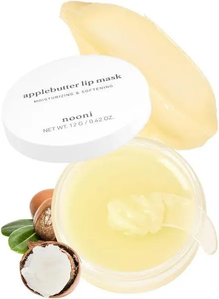 NOONI Applebutter Lip Mask with Shea Butter, AHAs, and Vitamins A,C &amp; E