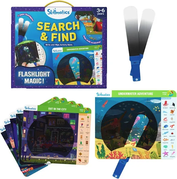 Skillmatics Preschool Learning Activity - Search and Find Flashlight Magic, Educational Game for Kids, Toddlers Who Love Toys, Art & Craft Activities, Gifts for Kids Ages 3, 4, 5, 6