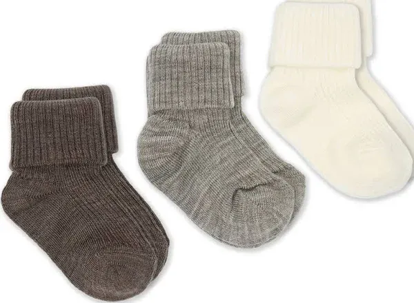 Woolino Wool Baby Socks, Washable Merino Wool Infant Toddler Kids Socks, Newborn to 8 Years (Pack of 3)