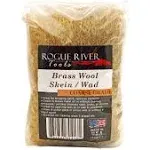 Brass Wool 3.5 oz Skein/Pad/Wad -by Rogue River Tools. Coarse Grade -Made in USA, Pure Brass, Gold