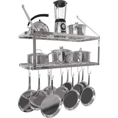 Vdomus 2-Tier Wall Mounted Pot and Pan Rack