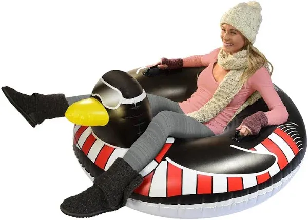 GoFloats Winter Snow Tube - Inflatable Sled for Kids and Adults (Choose from Unicorn, Disney's Frozen, Ice Dragon, Polar Bear, Penguin, Flamingo)