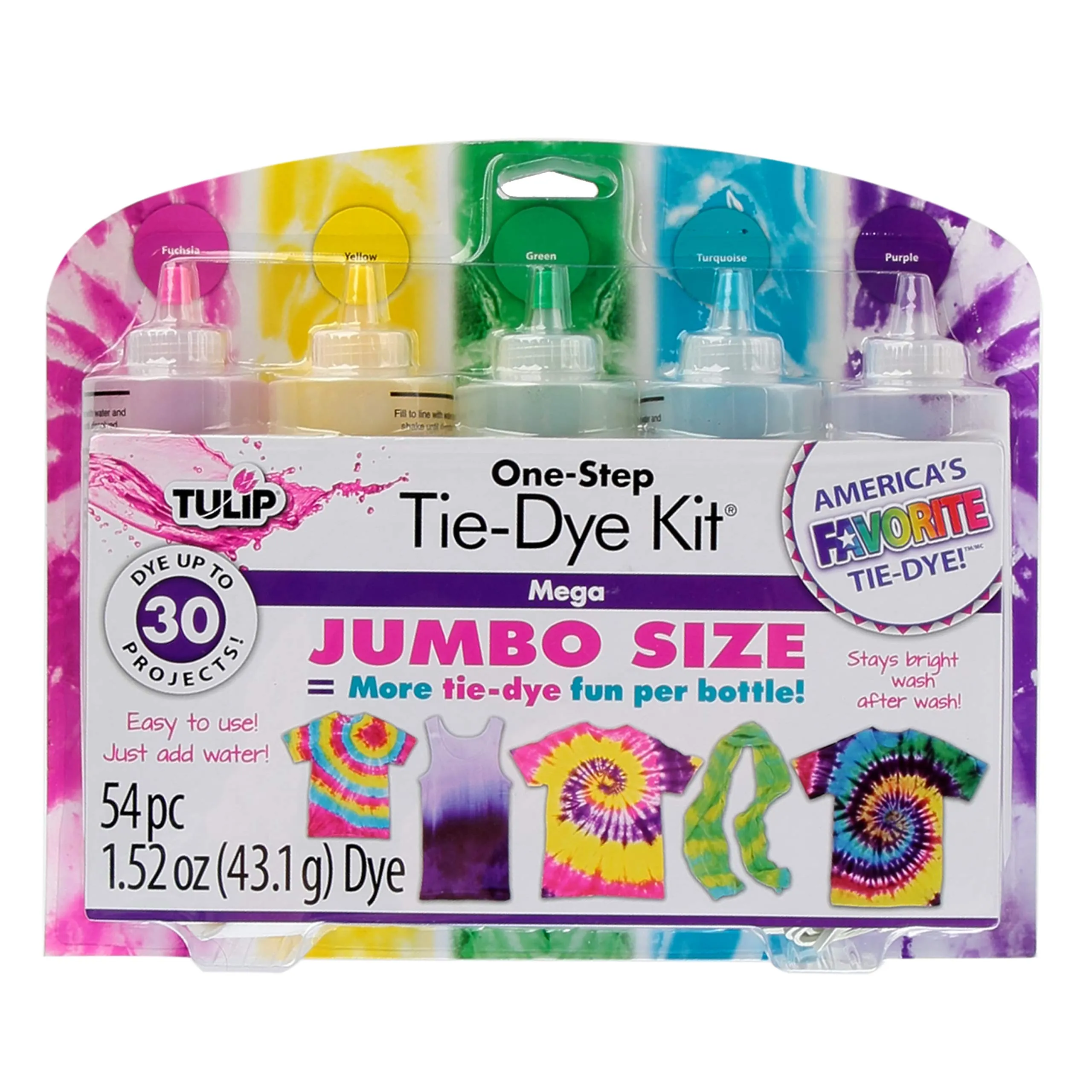 Tulip Tie Dye Kit 54 PIECES!! MEGA JUMBO SIZE BIG 5 BOTTLES! Tye Dye Rainbow 🌈