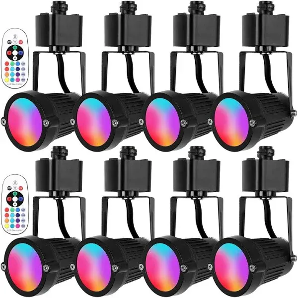 EAGLOD 12W RGB Track Lighting Heads H Type,RGBW Track Light Heads fWith Rmote...