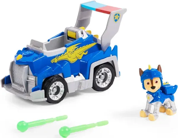 Paw Patrol, Rescue Knights Chase Transforming Toy Car with Collectible Action Figure, Kids Toys for Ages 3 and up