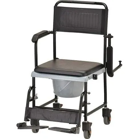 Nova Drop-Arm Transport Chair Commode (8805)