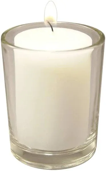 Votive Candles In Clear Glass Holders Set Of 12