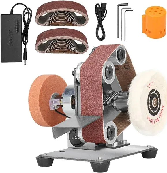 NuoDunco 3-In-1 Mini Belt Sander Electric Bench Grinder Sanding Machine