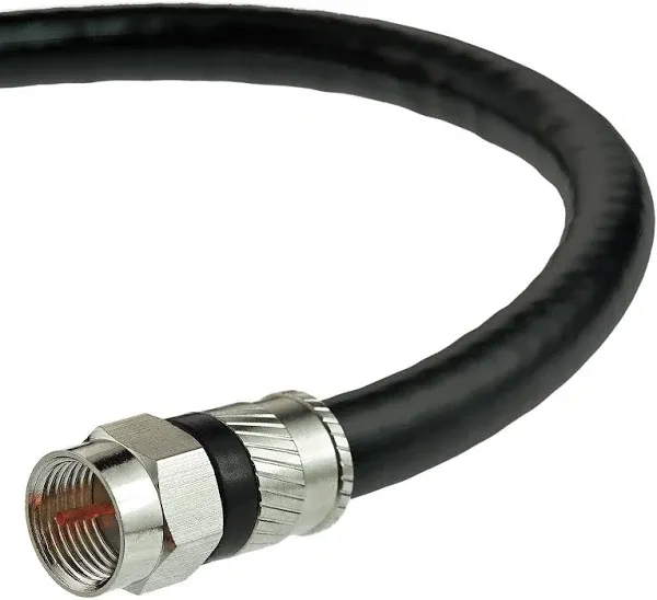 Mediabridge Coaxial Cable with F Male Connectors Ultra Series Tri Shielded UL CL2 In Wall Rated RG6 Digita