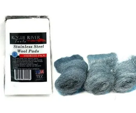 434 Stainless Steel Wool Pads, 6pc Assorted Pack (Fine, Medium, Coarse) - USA!