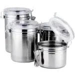 4 Pack Stainless Steel Airtight Canister Food Storage Set w/ Lid &amp; Locking Clamp