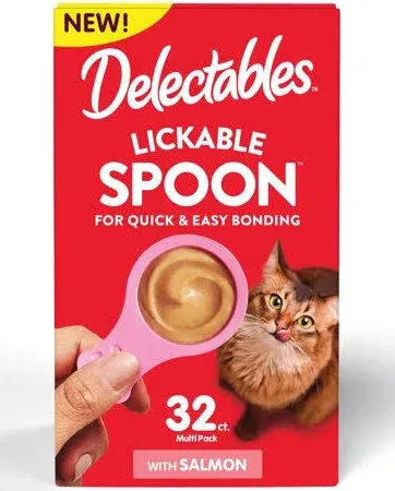 Lickable Spoon, Interactive Lickable Cat Treats for , Variety Pack 32ct