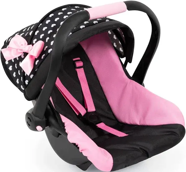 Bayer Design Dolls: Deluxe Car Seat: Hearts Black & Pink