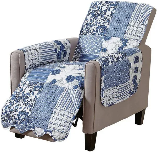 Great Bay Home Patchwork Scalloped Recliner Furniture Protector