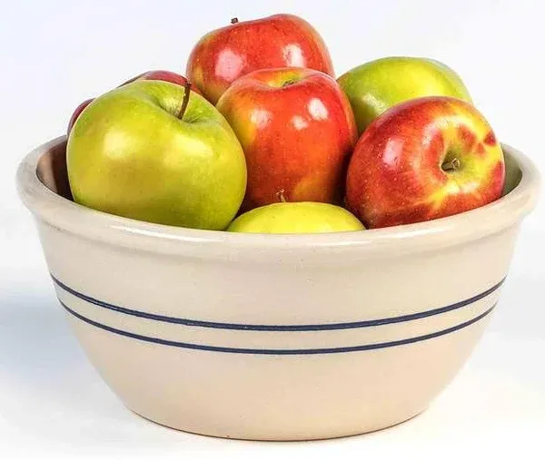 Martinez Pottery Heritage Blue Stripe Stoneware Mixing Bowl