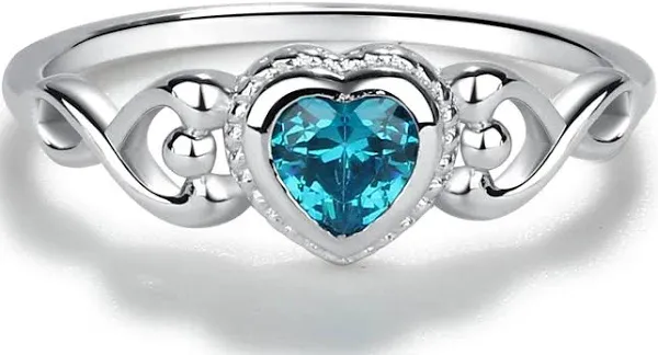 Sterling Silver Simulated CZ Heart Baby Ring