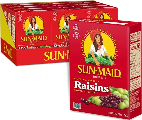 California Sun-Dried Raisins - Snack-Size Box - Dried Fruit Snack