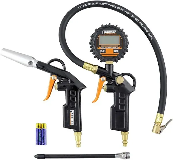 Freeman FATDTIBGK Digital Tire Inflator and High Flow Blow Gun Kit