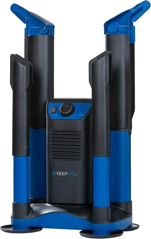 Forced Heat Boot Dryer - Heavy Duty Shoe Dryer with Heat Switch & Timer - Quickly Dry Garments - Collapsible Drying Tubes