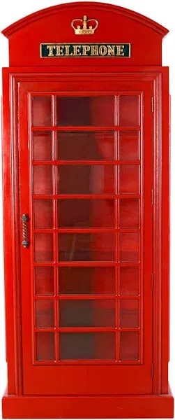 Xotic Brands British Telephone Booth Display Cabinet