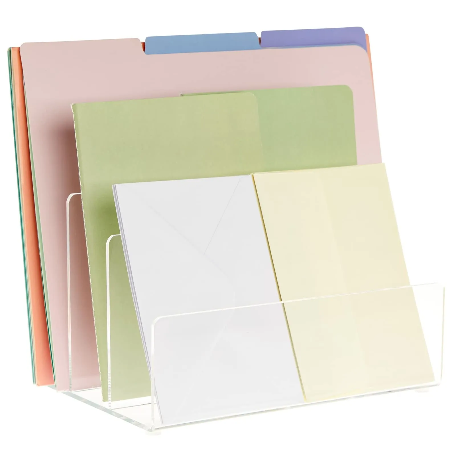 Juvale Clear Acrylic Folder Holder with 3 Sections, Standard Size, 