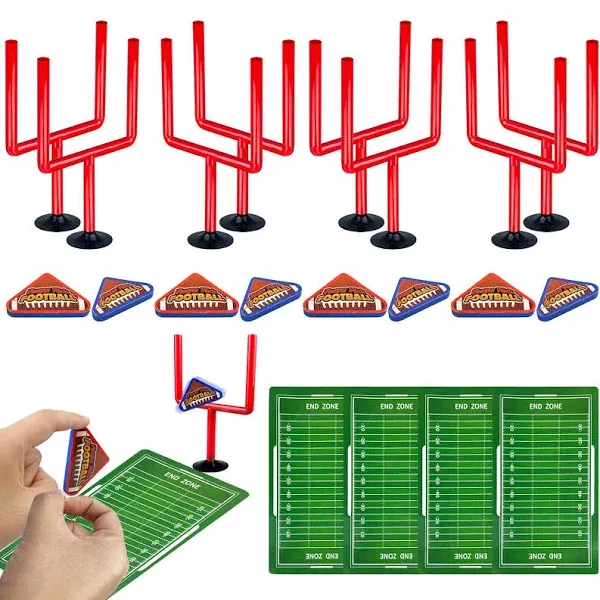 XIPEGPA 20 PCS Mini Flick Football Games Mini Table Top Sports Games with Foam Footballs Goal Post and Cards Finger Toys Office Indoor Football